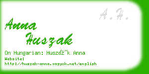 anna huszak business card